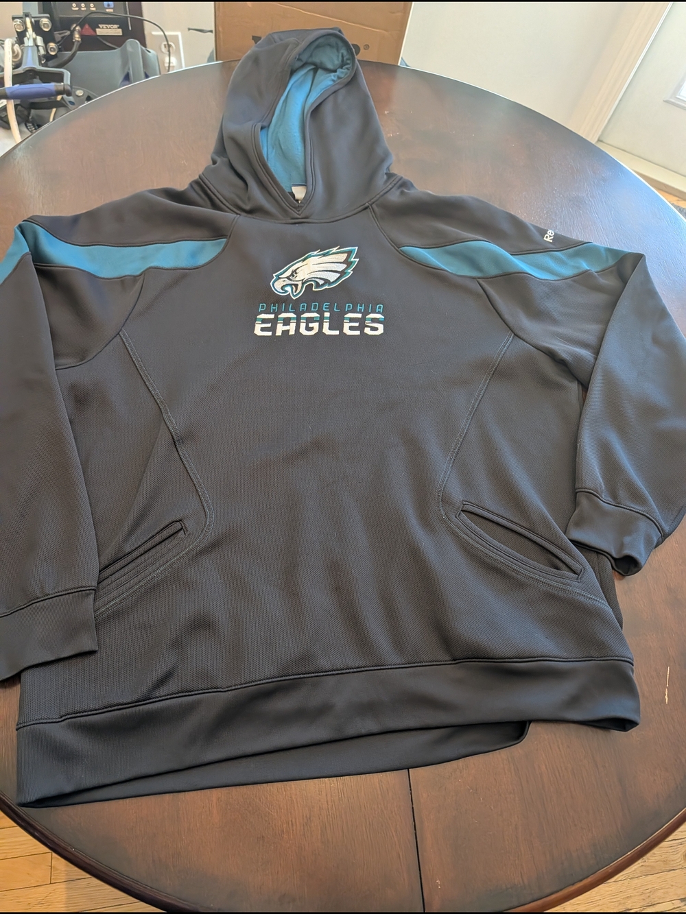 Philadelphia Eagles Black Teal Pullover Hoodie Rebook